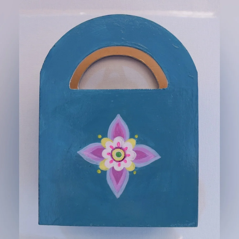 New Painted Wooden Handle Box